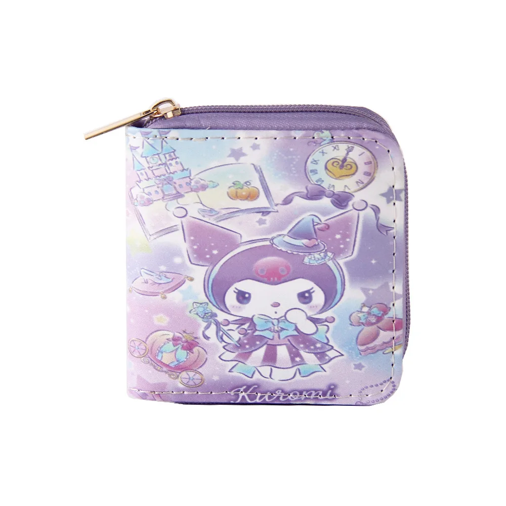 Portable Zipper Wallet Lovely Cartoon Kuromi Purse Card Holder Storage Coin Bags Headphone Accessories Money Bags Custom Logo