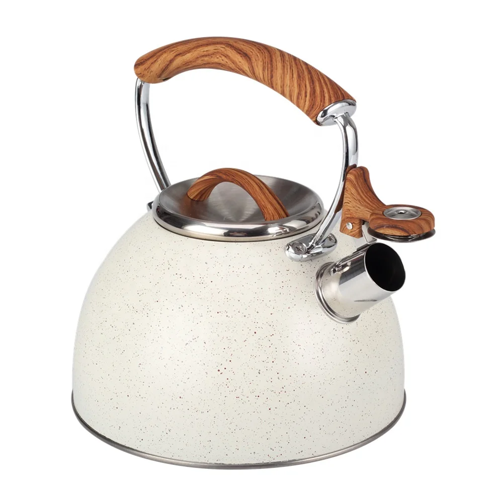 Чайник со свистком из нержавеющей стали с деревянной ручкой для чая 2,5 л Профессиональный чайник со свистком