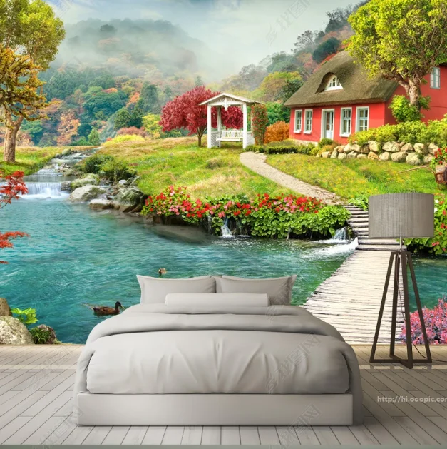 Красивая природа пейзаж горы обои Съемная Настенная роспись самоклеящиеся большие