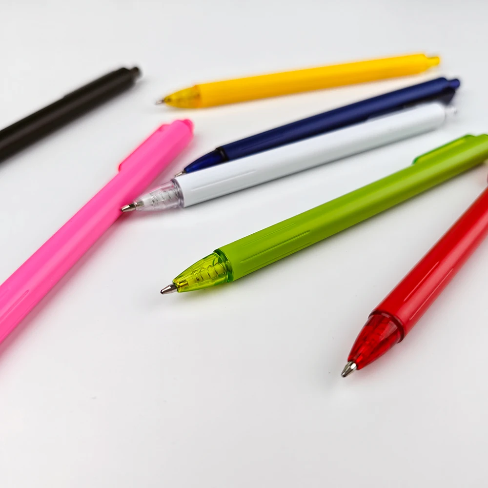 YF Plastic Solid Color Rod Ballpoint Pen for Promotional and Office Writing