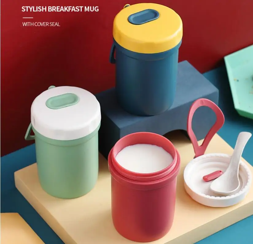 New Water Bottle Plastic Leak-proof Microwaveable Sealed Soup Breakfast cup Customized Logo