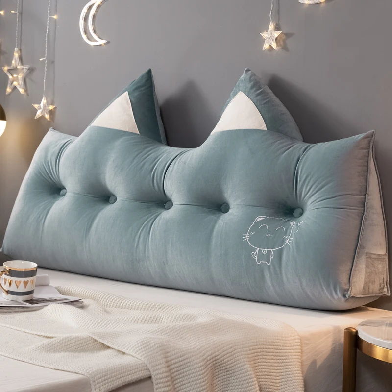 Solid Color 2023 New Headboard cushion Bed Soft bag Back Throw Triangle - Morandiran Pillow Case