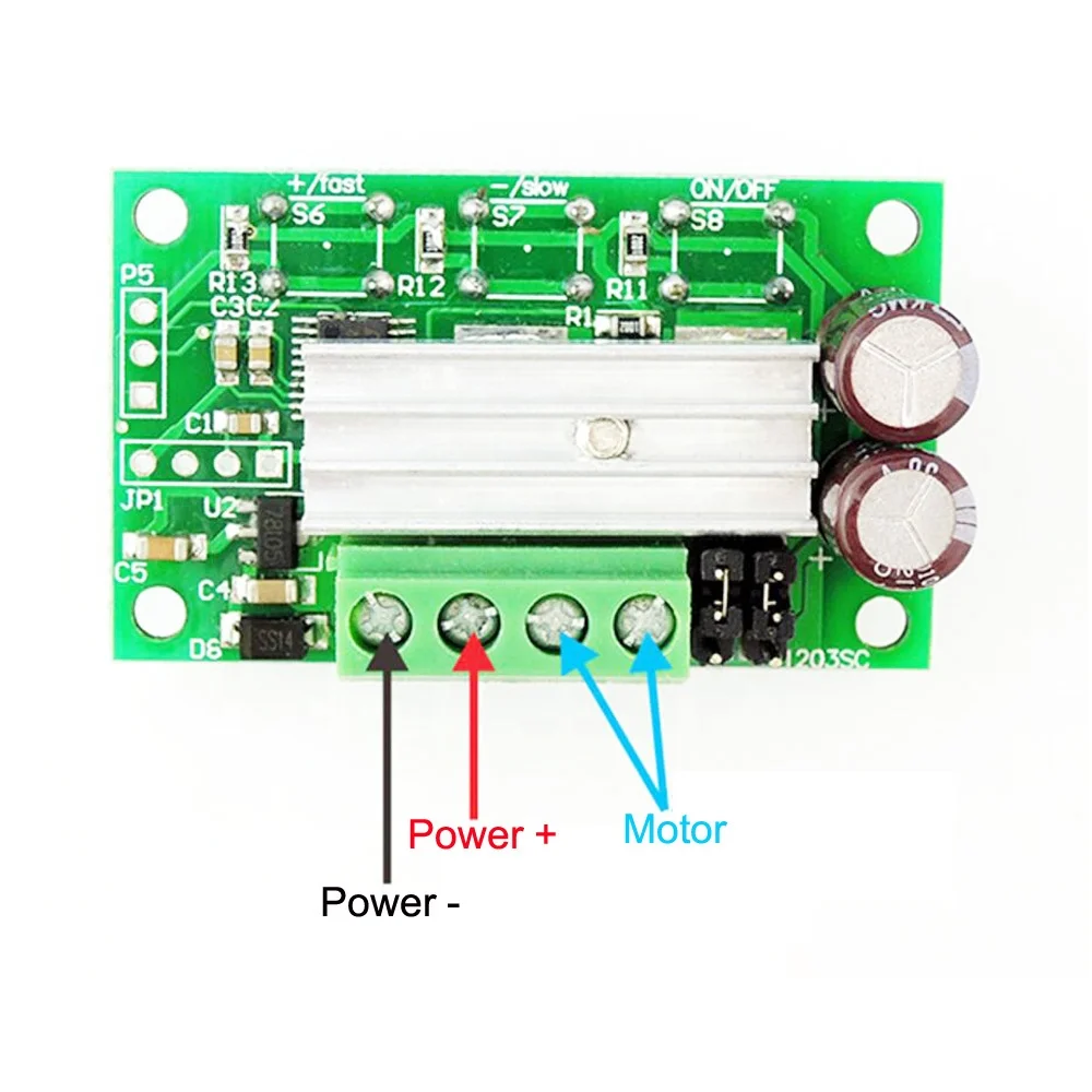 6V 12V 24V DC Motor Speed Controller with Button Switch Tact Controlling PWM Governor