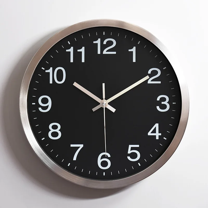 12-Inch 30cm Luminous Wall Clock Bedroom Silent Home Living Room Clock Wall Hanging Simple Quartz Clock Wood