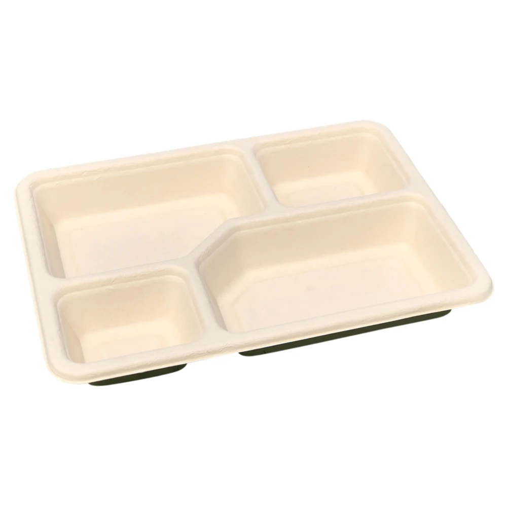 Proper Price Top Quality Eco Friendly Disposable Bamboo Fiber Divided Meal Serving Tray