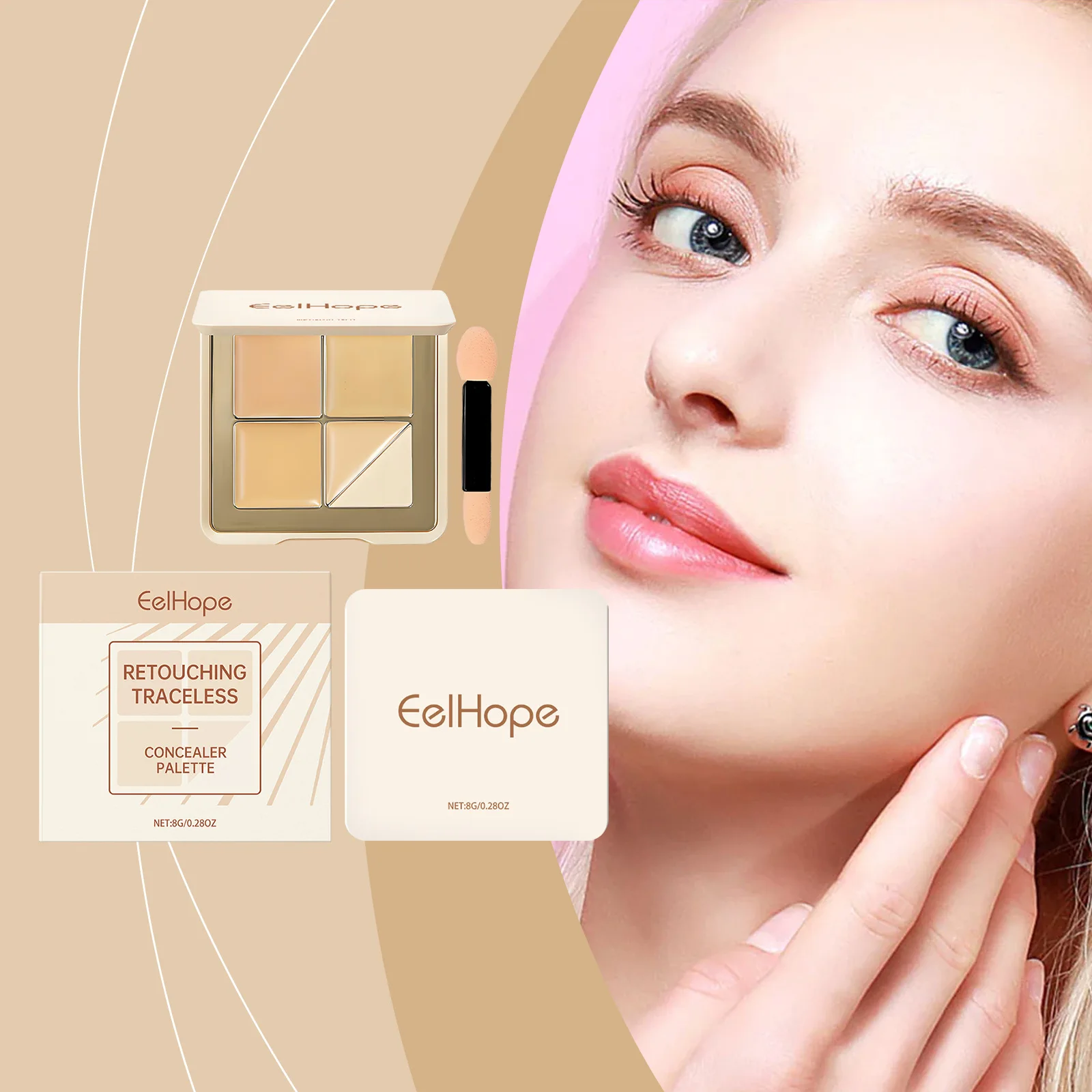 EELHOPE wholesale beauty powder is delicate, natural lightweight soft and skin friendly Moisturizing concealer plate