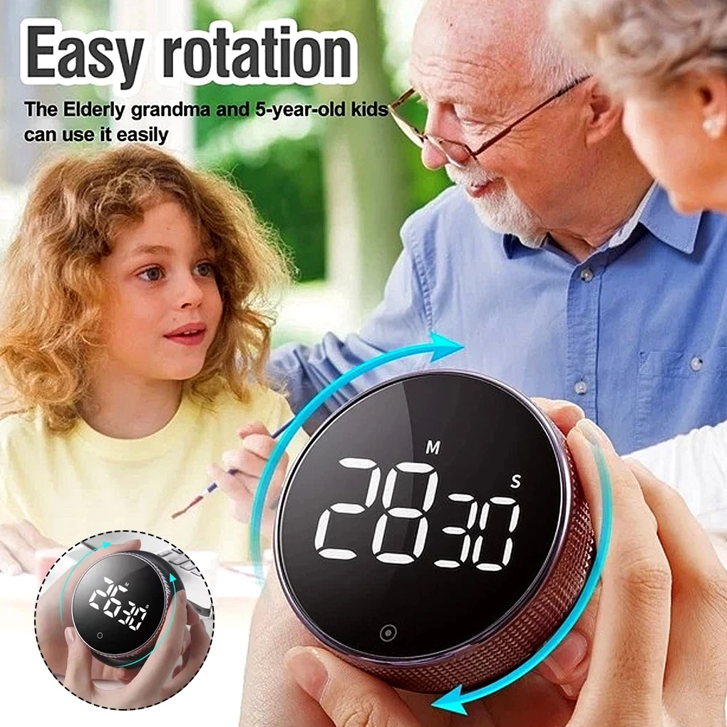 Magnetic Kitchen Timer Digital Timer Cooking Shower Study Stopwatch LED Counter Alarm Remind Manual Electronic Countdown