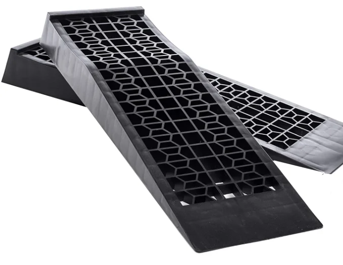 2 pack Low Profile Plastic Car Service Ramps Portable Vehicle Ramp Set for Oil Changes and Wheels Lift Maintenance