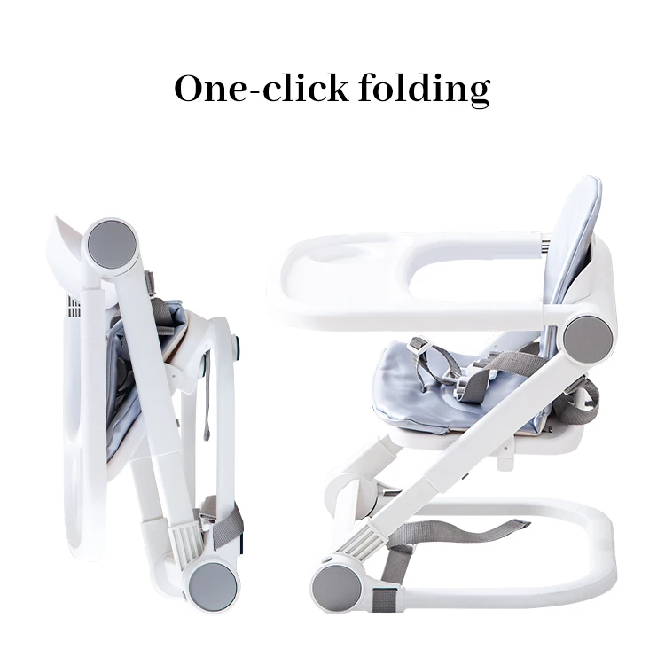 Baby Booster Seat for Dining Table, Travel Lightweight Folding Feeding Seat for Baby, Adjustable Tray and Adjustable Highty