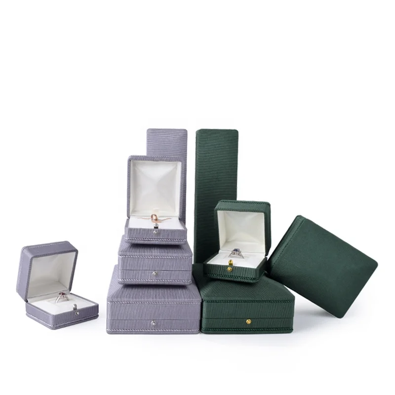 
instock deep green fashionable gift pendent earring ring personalized cloth material jewelry box jewellery packaging 