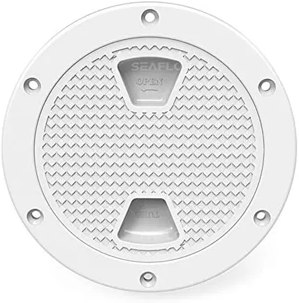 4/6/8 inch White Circular Non-slip Inspection Hatch Deck Plate Hatch Cover with Detachable Rugged Center