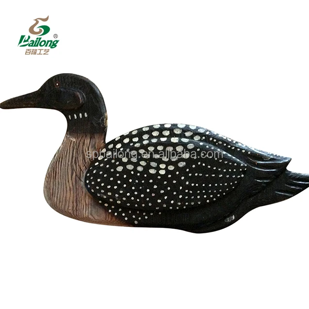 Wooden crafts handmade vintage rustic loon duck carved wood home wall decor