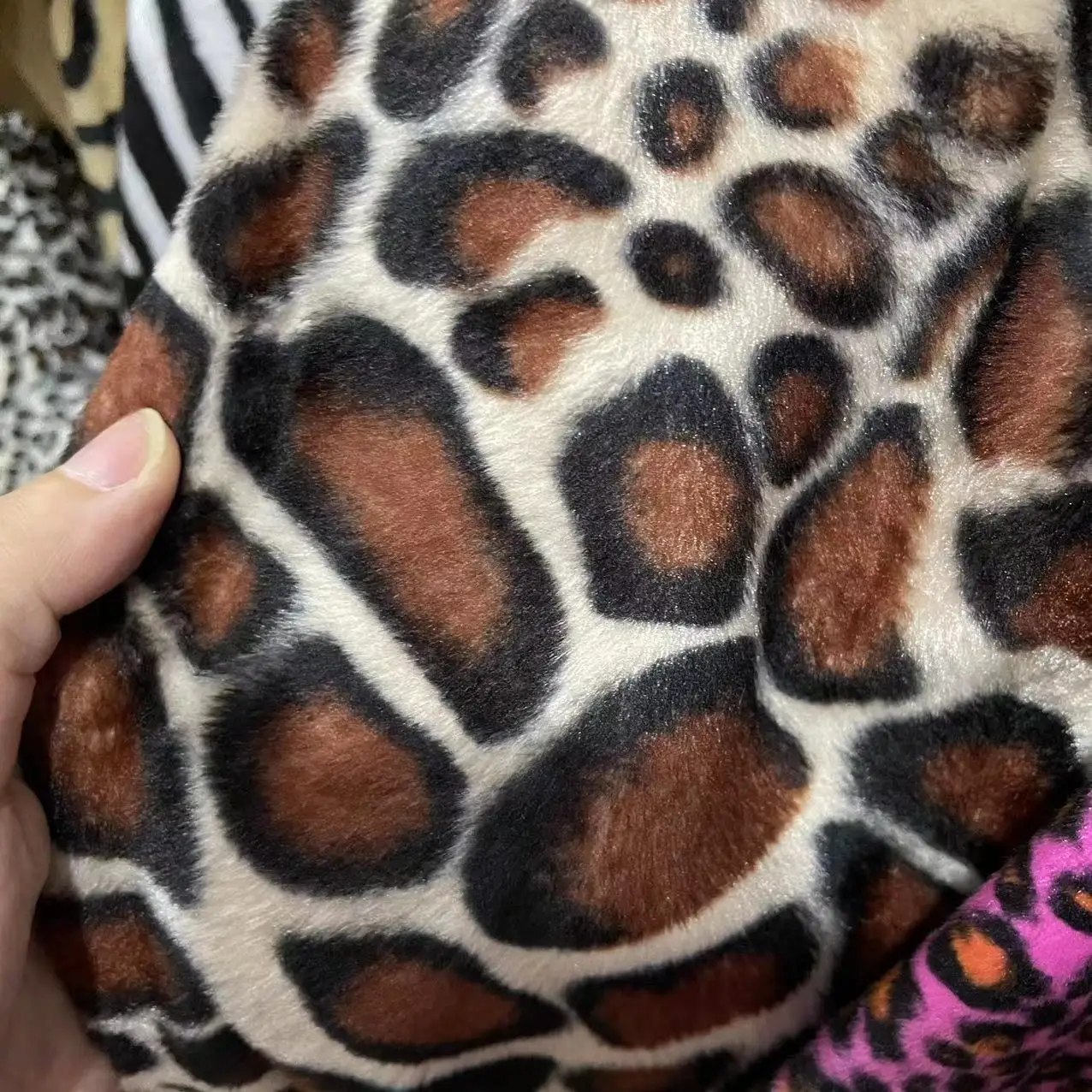 Upholstery Velvet Animal Printing Fabric For Sofa Curtain Cushion Home Textiles