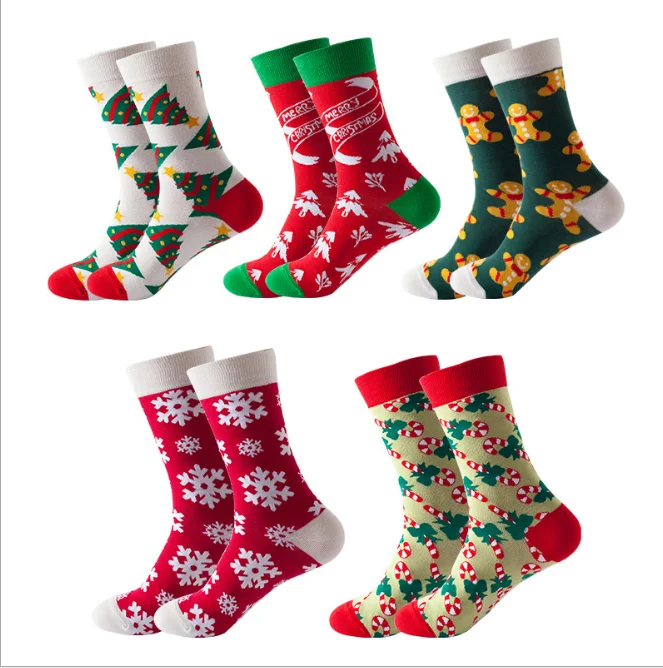 2021 winter new style  hot sale  christmas  serious cotton unisex adult socks  fashion outside socks  colorful happy socks