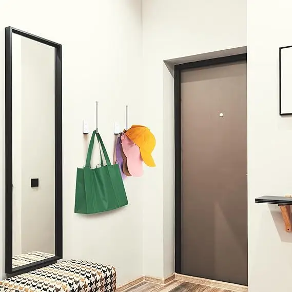 2 Pack Stainless Steel Baseball Cap Hat Racks Strong Adhesive Wall Hooks Coat Organizer Bedroom Closet Door Storage Hanger Hat