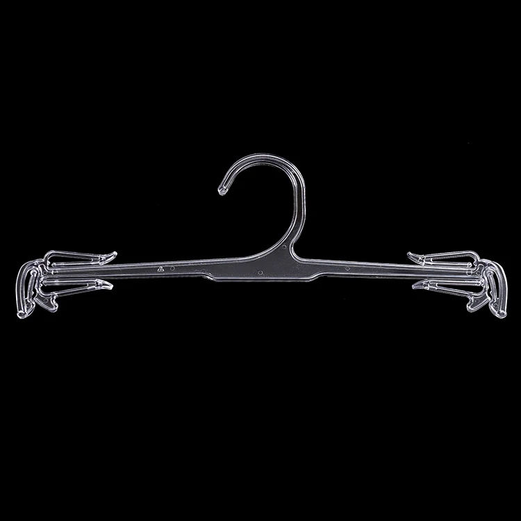 
Custom Logo Plastic Underwear Hanger Bra And Panties Set Plastic Clear Hangers Disposable Acrilyc Crystal Hanger For Retail Use 