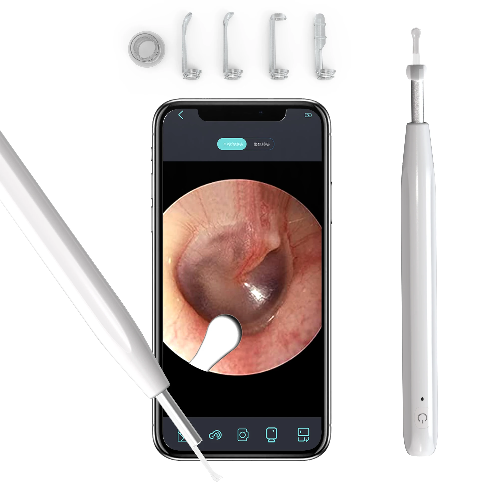 Ear Wax Removal Kit with HD Camera Wireless WiFi Otoscope Endoscope Ear Cleaner Tool
