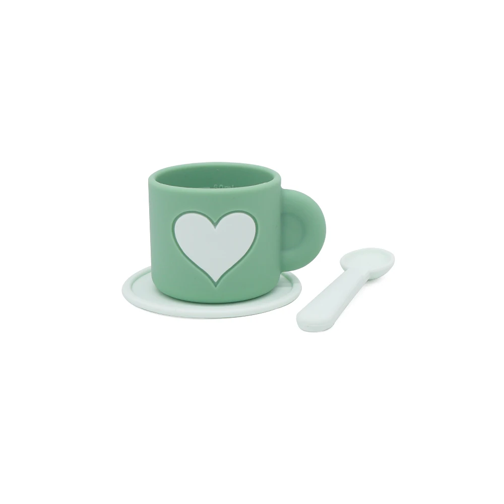 Factory BPA Free Cute Educational Silicone Kitchen Kids Pretend Play Tea Set Toy For Kid