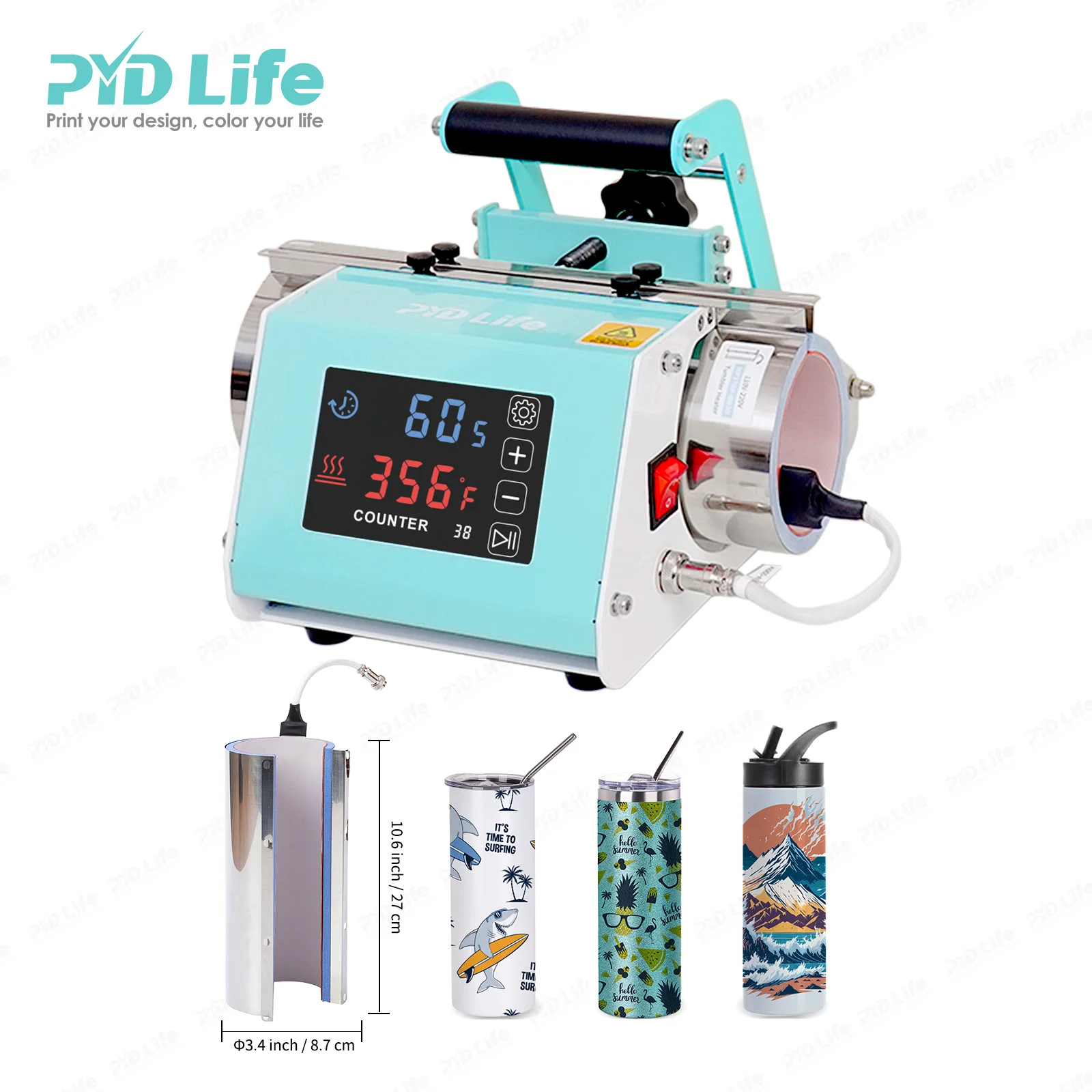 PYD Life 30oz Automatic Mug Tumbler Heat Press Machine Sublimation Tumbler Heat Press Machine All In One With 30oz Heater Parts