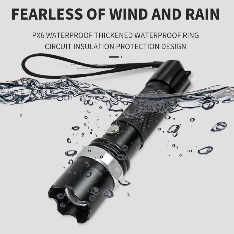 Wholesale Price Retractable Zoom Rechargeable Military SWAT Flashlight USB Portable Outdoor Led Torch