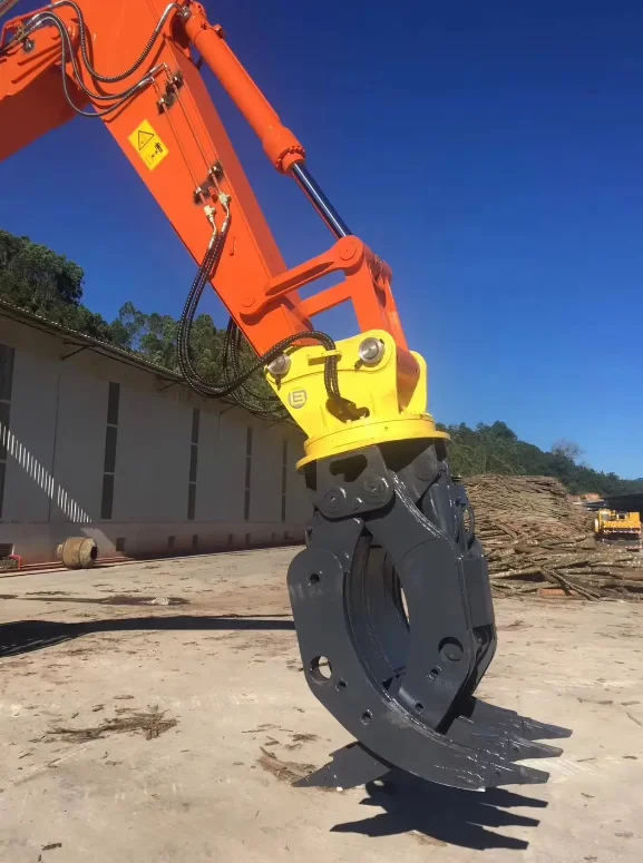 Hydraulic log grab wooden grapple