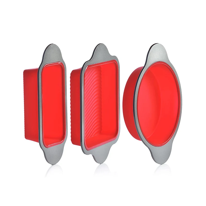 Silicone Nonstick Baking Pans Mold Tray Supplies Tools Bakeware Set for Muffin Pizza Tiramisu Loaf Bread Cake Pan