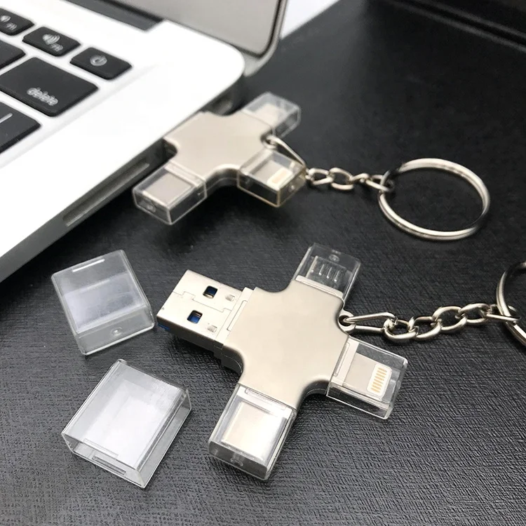 Extra storage for iphone usb stick 4 in 1 64g for ipad usb3.0 flash drive for iphone iphone memory stick