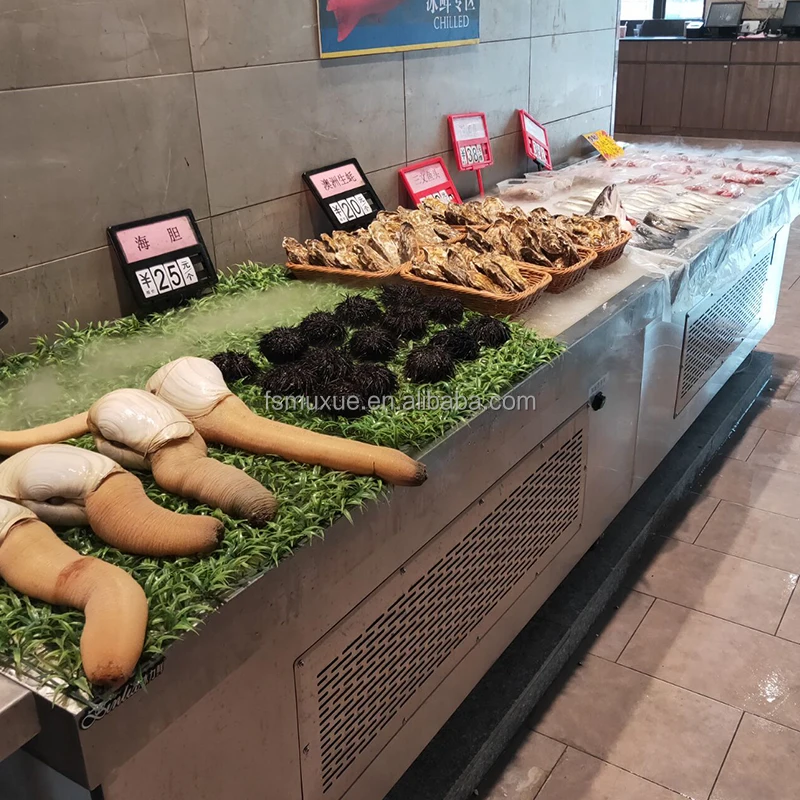 MUXUE Commercial display freezer table chest ice table   fish display case table freezer refrigerator MX-BT2000