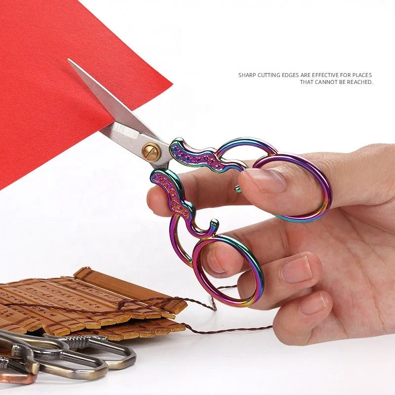 Portable Knitting Sewing Thread Scissor Handle alloy embroidery scissors stainless steel