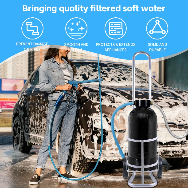 Mixed Bed DI Resin Softening Car Washing Machine Resin RV Portable Water Softener System Spotless Water Filter For Car Washing