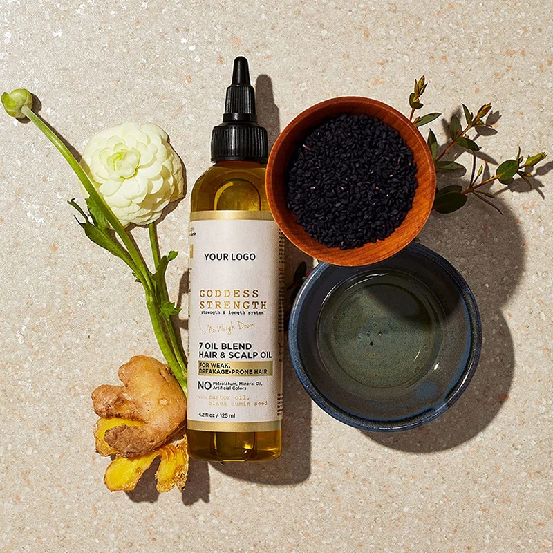 Custom Logo Organic Rosemary Hair Scalp Oil Organic Natural Scalp Massage Oil For Hair Growth Anti-Itching 4.2OZ