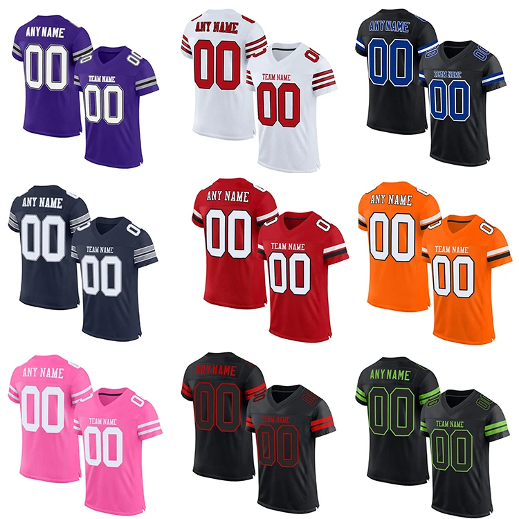 High Quality Football Shirts Jersey Rugby Customized Unusual Vintage Wholesale American Football Uniform