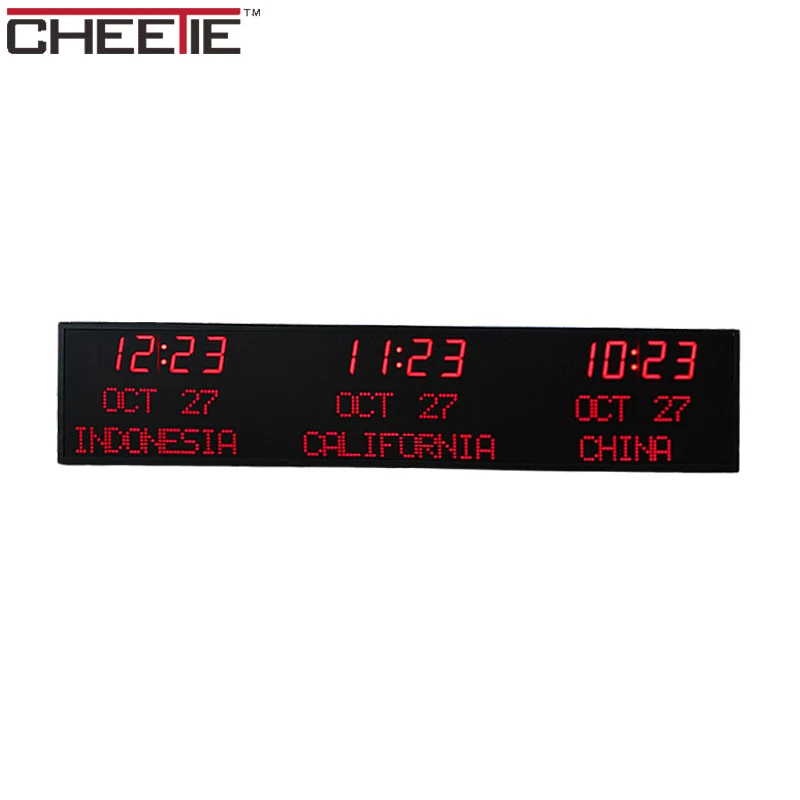 CP0403 точный новый продукт, несколько часовых поясов, цифровые светодиодные настенные часы с мировым временем