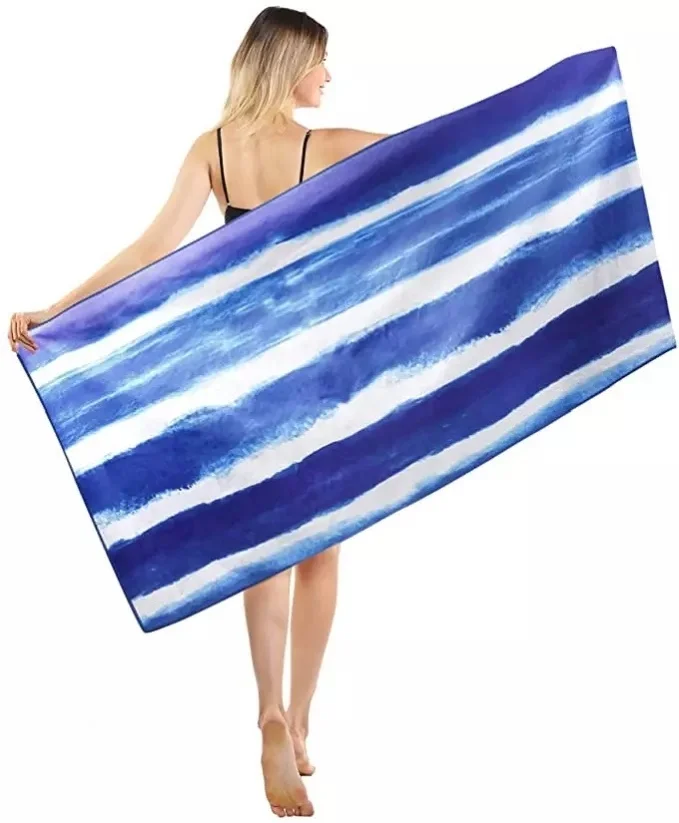 Custom Cotton Velour Summer Turkish Towel With Logo Microfiber Turkish Beach Towel