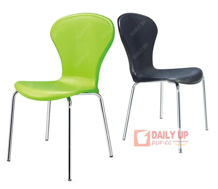 Stackable Plastic Living Room Chair Concise Ergonomic Leisure Chair With Steel Frame For Meeting And Conference