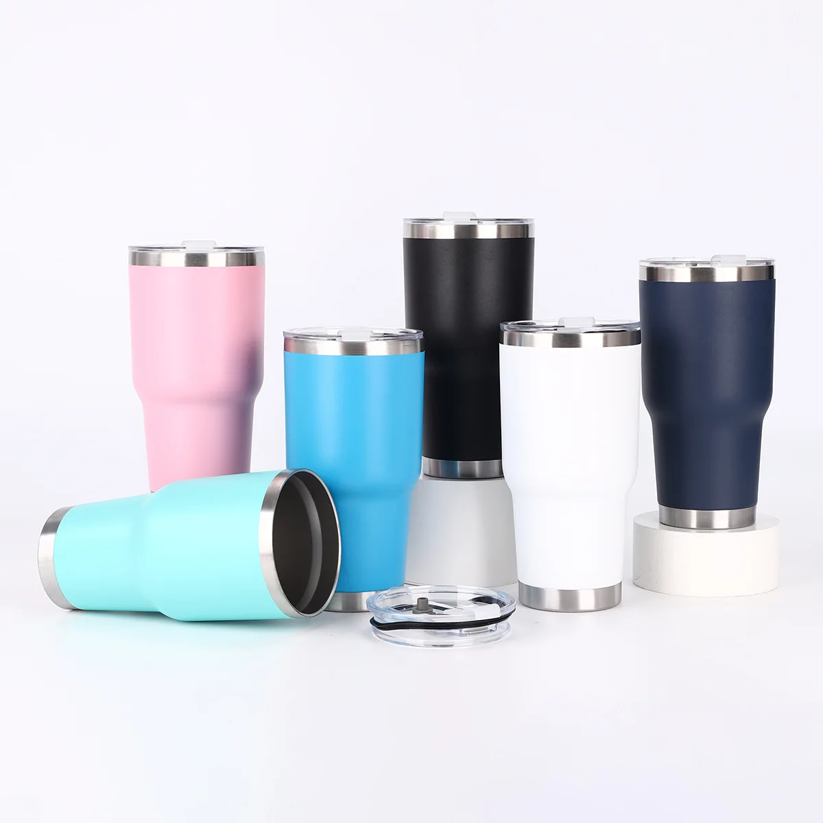 20/30 oz Stainless Steel Water Bottle Tumbler with Portable Straw Lid,custom logo tumblers wholesale bulk thermo cup travel mug