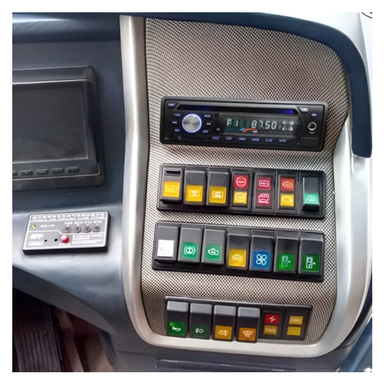 DC12-24V Bus DVD Radio Player With Front Rear USB FM MIC AUX Audio Video Input Output Built-in Single Din Bus Car play MP3