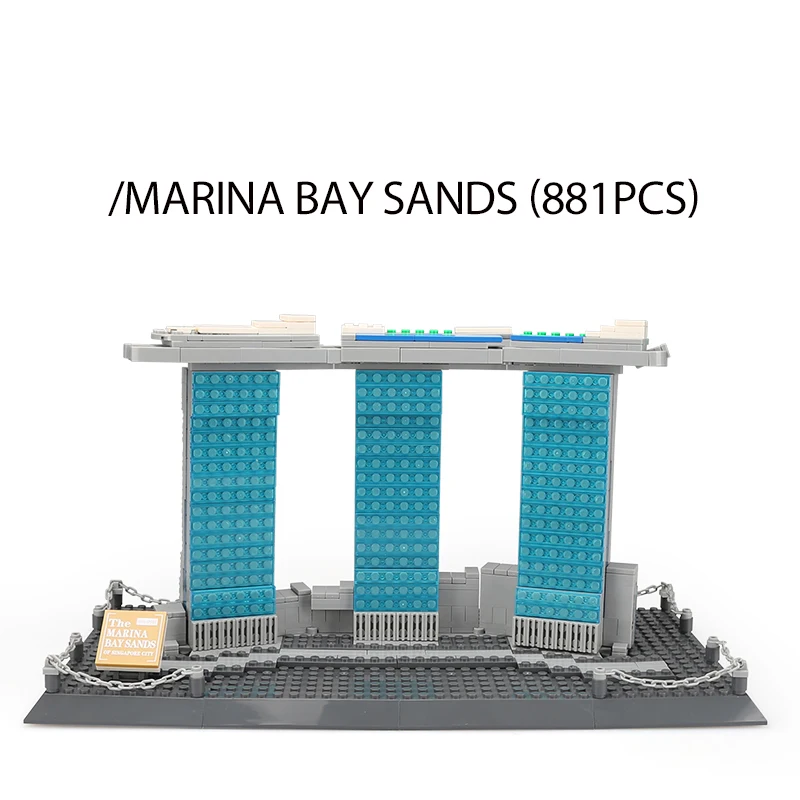 4217 Streetview Singapore Marina Bay Sands Bricks Architecture Model Toy Building Bblocks Educational Toys For Children Gifts