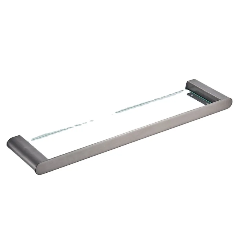 Modern best-selling wall mounted stainless steel 304 shower rack glass bathroom shelf