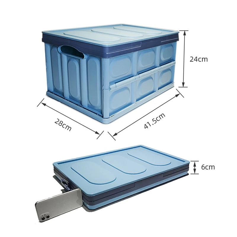 
Multifunctional Folding Car Storage Box Plastic Foldable Car Trunk Organizer With Lids 