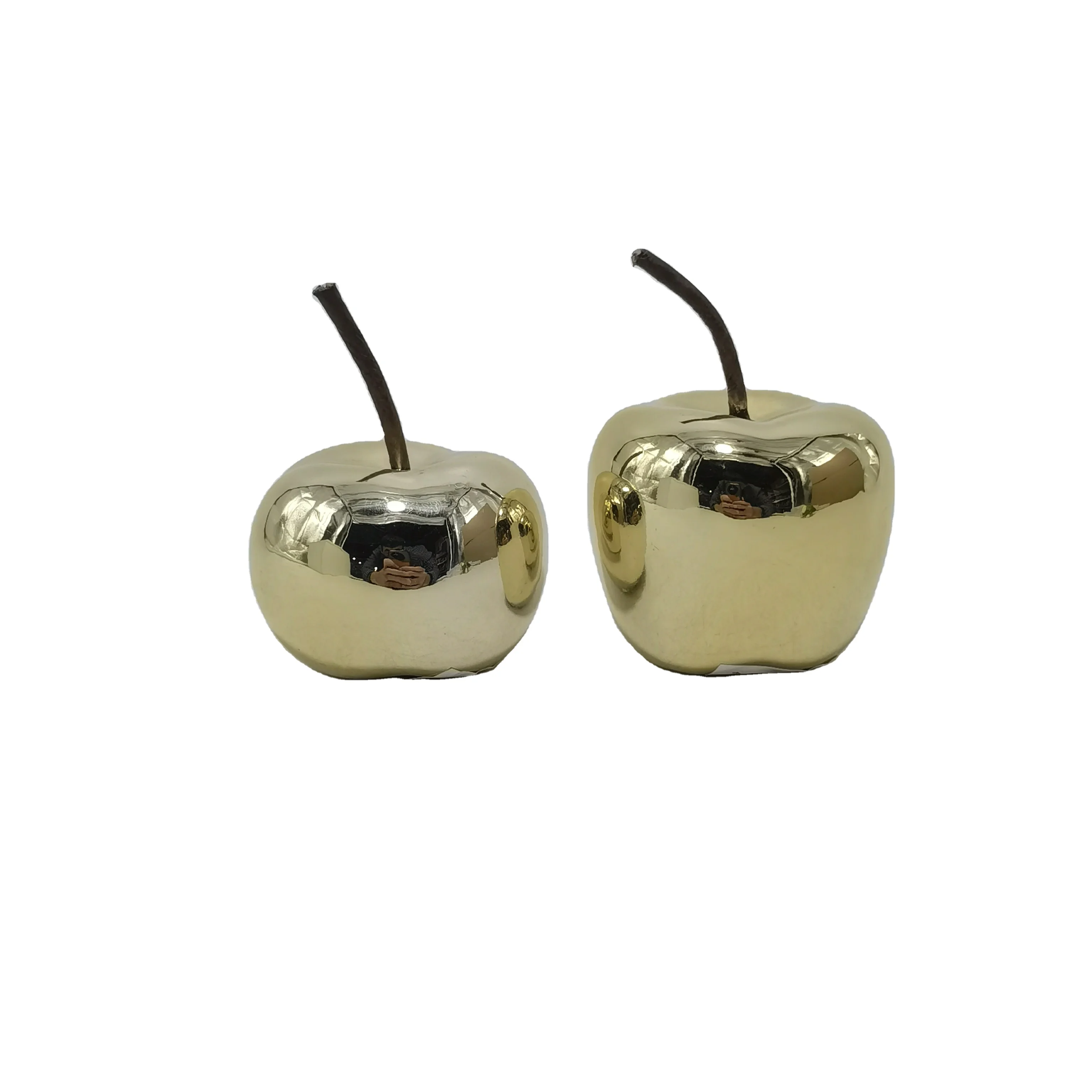 New originality design Gold-plated ceramic ornaments Apple Figurines Christmas gifts for Home office Decor