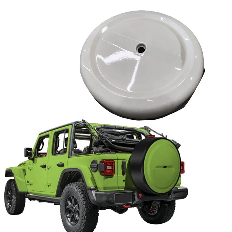 32' Anti-Aging ABS Glossy Black Spare Tire Cover with logo for Jeep Wrangler JL