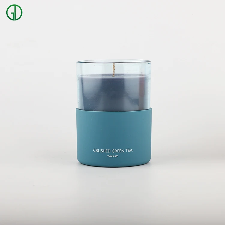 Home Decoration Custom Logo High Quality Luxury Glass Candle Container Glass Candle Jars