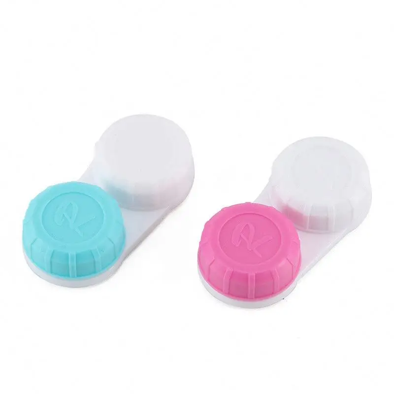 Wholesale new size small and portable beautiful simple contact lens case durable factory price contact lenses case