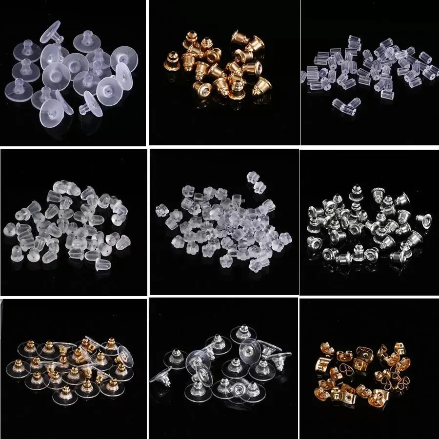 Premium Upgrade Soft Silicone Earring Backs Hamburger Shaped Earring Safety Backs Stopper