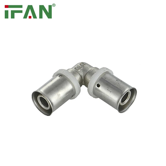 IFAN Factory Brass Press Fittings 16-32mm PEX Fitting transparent Nut DIN 16836 Equal Elbow PEX Press Fitting