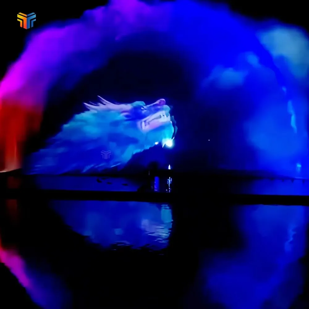 Water Curtain Projection Fountain Projection Water Curtains Fountain 3D Mapping Water Screen Laser Projector with Sound System