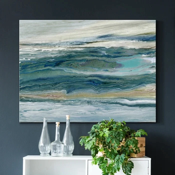 Modern Simplicity of Abstract Canvas Painting Blue Green Oil Paintings And Wall Arts Custom