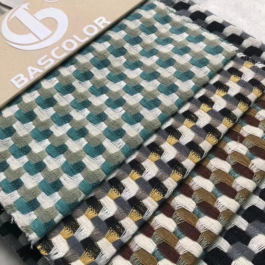 Manufacturer Organic Sustainable Yarn-dyed Woven polyester Fabric for sofa pillow