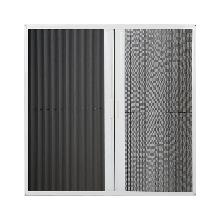 retractable pleated mesh folding screen window and door